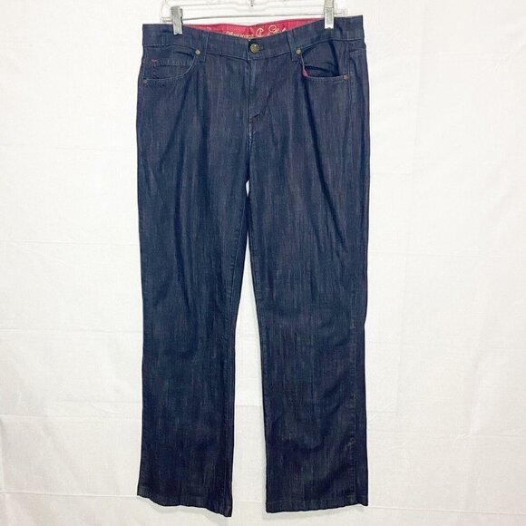 CJ by Cookie Johnson Grace Bootcut Jeans sz 30 (32x29) Dark Denim Blue Stretch - Picture 1 of 7